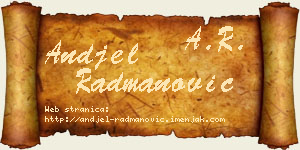 Anđel Radmanović vizit kartica
